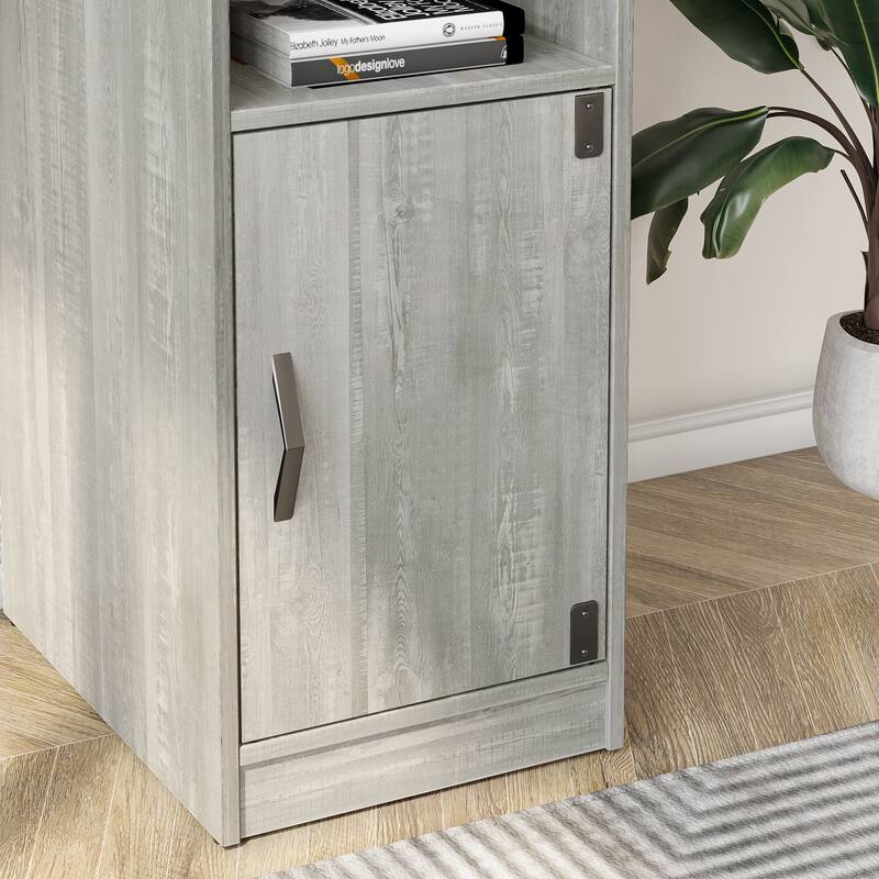 60'' L Shaped Desk with Storage Cabinet Office Computer Desk