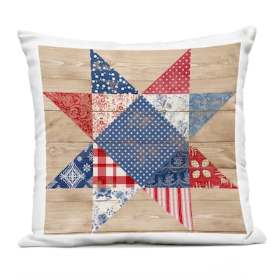Stupell Rustic Americana Quilt Pattern Printed Outdoor Throw Pillow Design by Susan Arnot