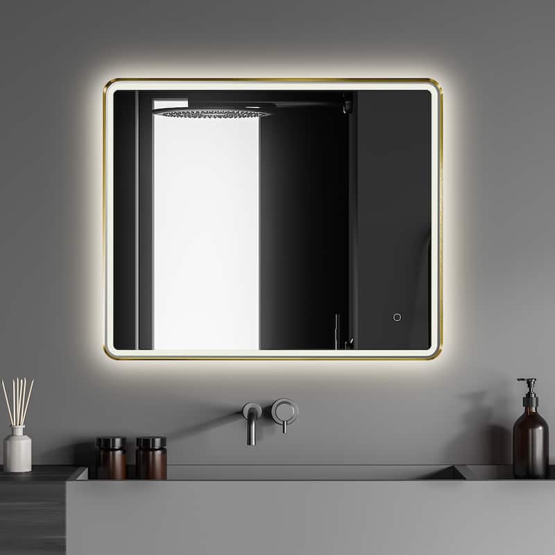 Altair Viaggi Rectangle Framed LED Lighted Wall Mirror