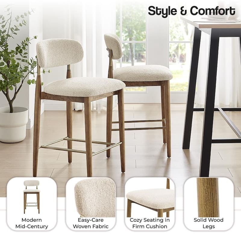 NPD Furniture Verna Fabric Counter Stool