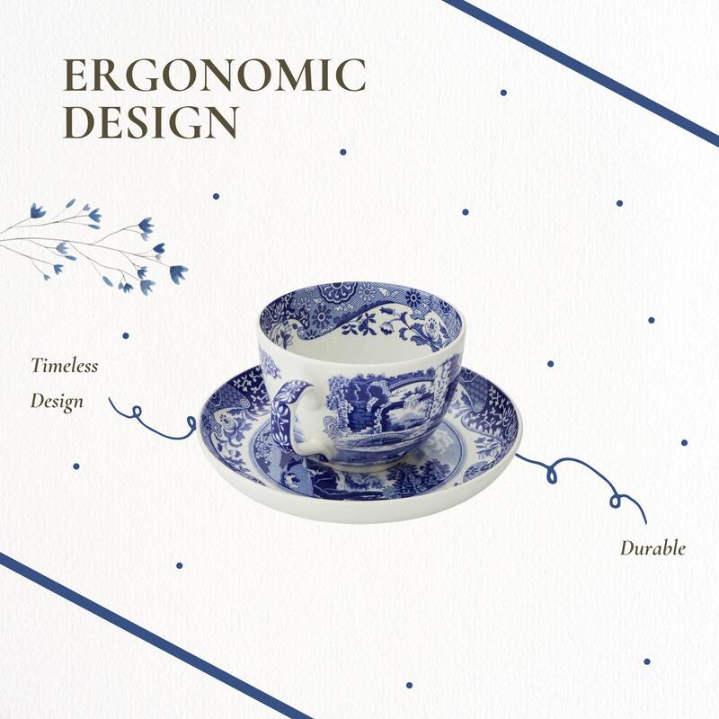 Spode Blue Italian Jumbo Cup and Saucer Set