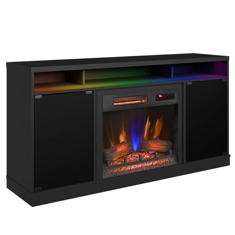 duraflame® Electric Fireplace TV Stand with Modern LED Accent Lighting and Remote, Black