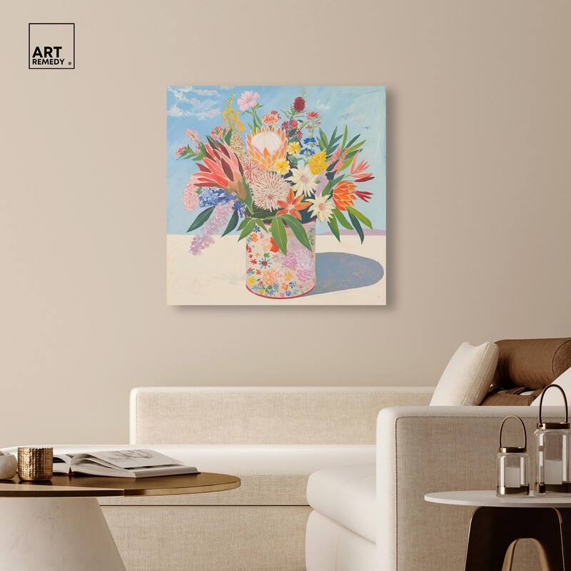 Floral Tin Canvas by Art Remedy, Gallery Wrapped