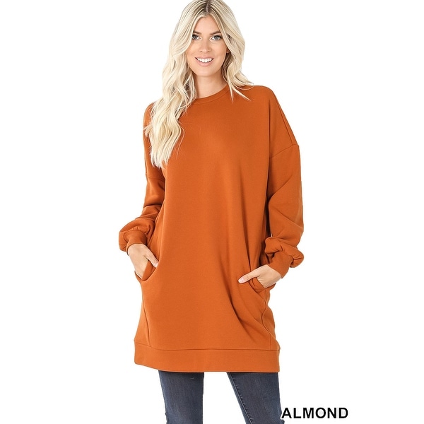 JED Women's Oversized Crewneck Tunic Pull-Over Sweatshirt - On Sale ...