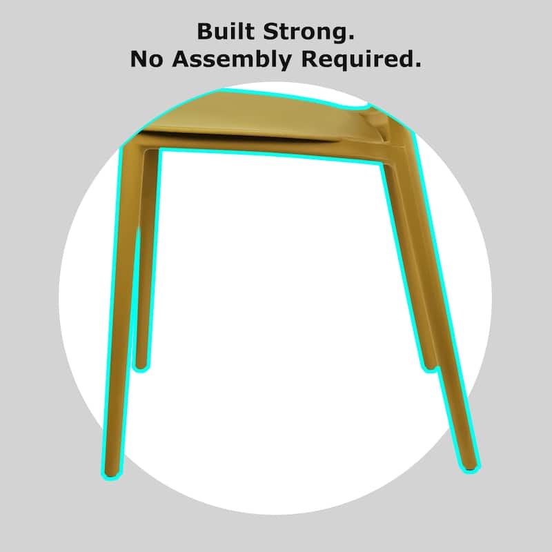 Modern Plastic Garden Patio Indoor or Outdoor Dining Stackable Chair UV Protected Armless With Dot Back Surf