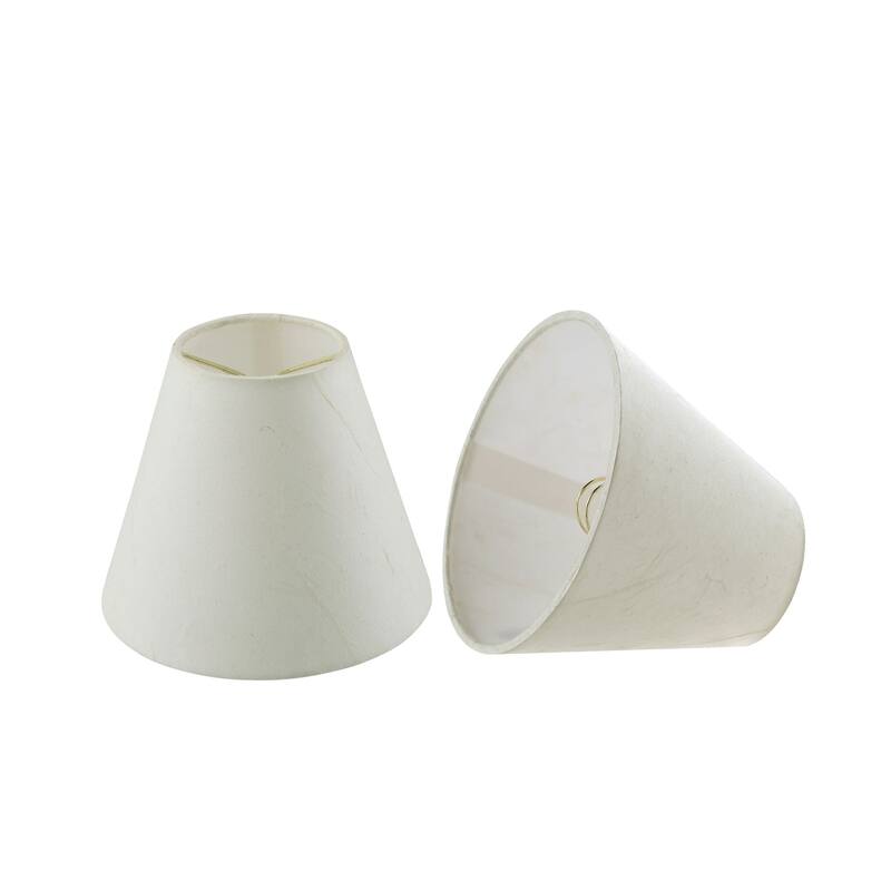 Aspen Creative Small Hardback Empire Shape Chandelier Clip-On Lamp Shade Set (2 Pack), White, 6" bottom width (3" x 6" x 5")
