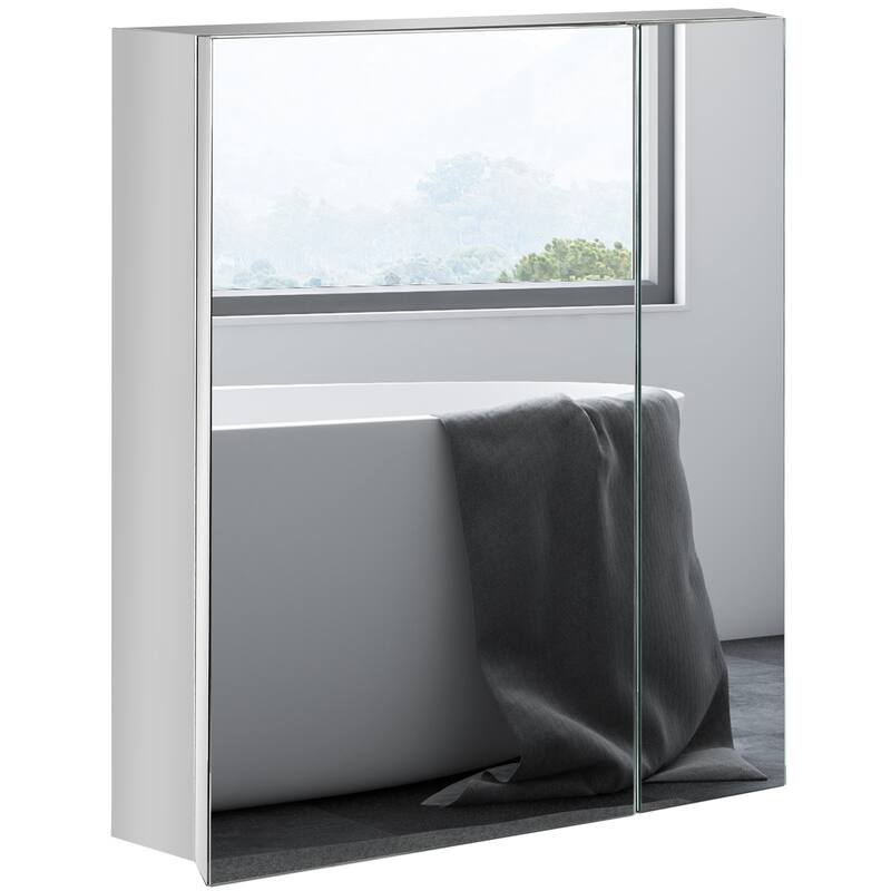 Kleankin Bathroom Mirror With Storage Shelves
