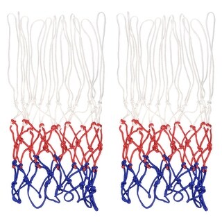 2Pcs 18.5" PP Basketball Hoop Net Replacement Outdoor, White Red Blue