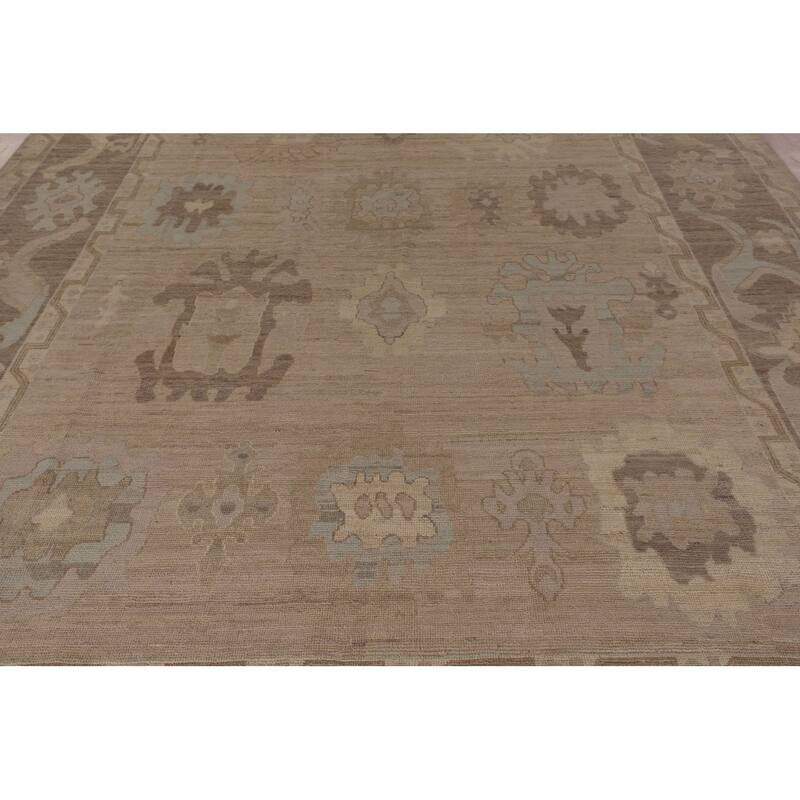 Oushak Oriental Area Rug Turkish Hand-Knotted Wool Carpet - 9'0" x 11'8"