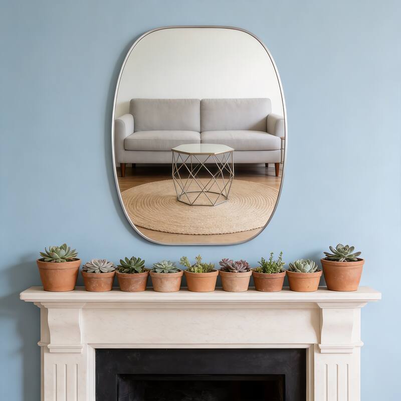 30x40 in Metal Framed Oval Vanity Bathrrom Mirror for Wall