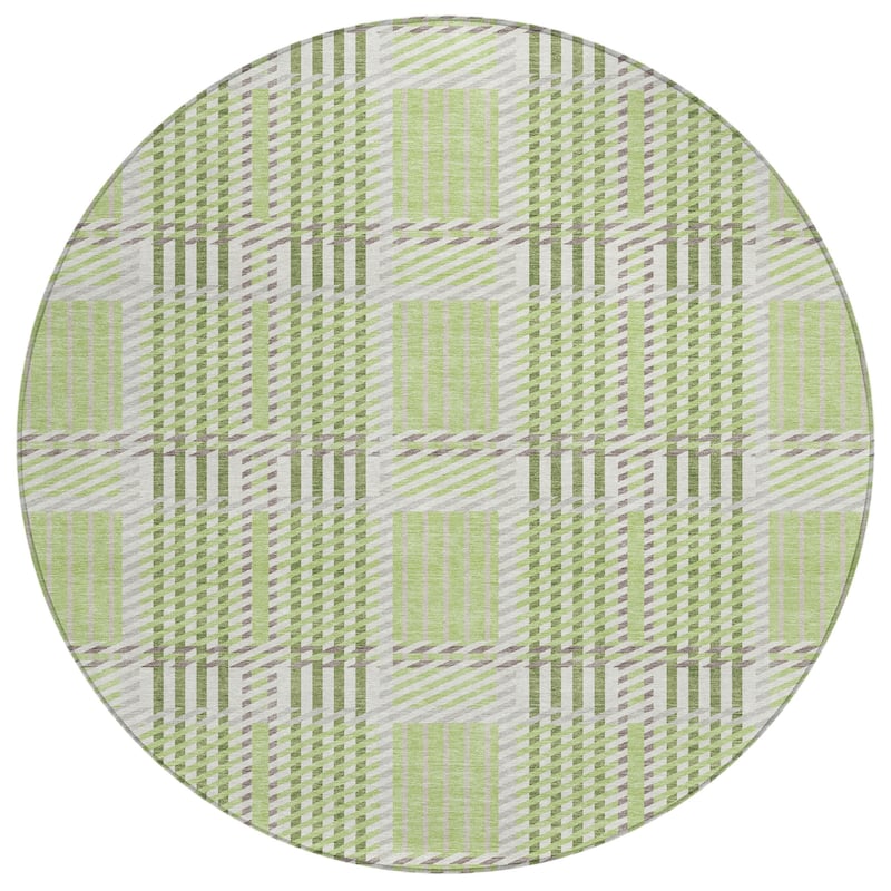 Machine Washable Indoor/ Outdoor Geometric Stripe Chantille Rug