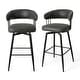 preview thumbnail 34 of 42, Glitzhome 26 or 31 Inches Modern Upholstered Swivel Counter Height Bar Stools