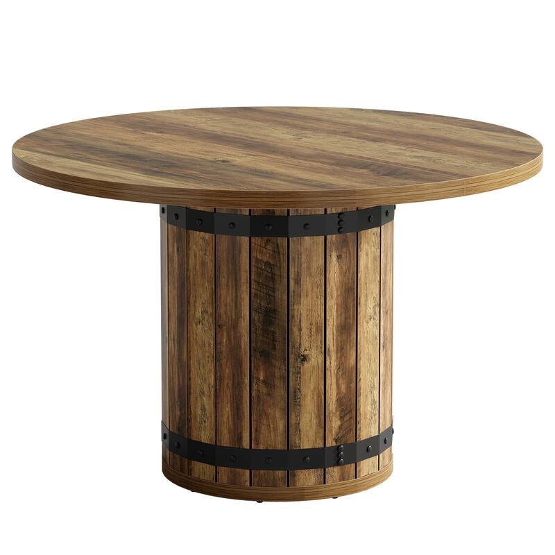 Farmhouse Round Conference Table, Office Seminar Meeting Boardroom Desk