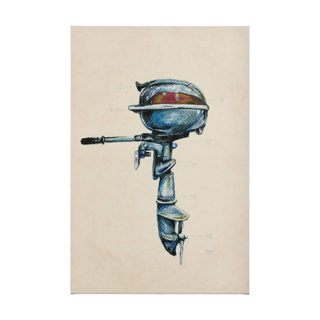 Vintage Motor I (36 x 54) Canvas Art Print