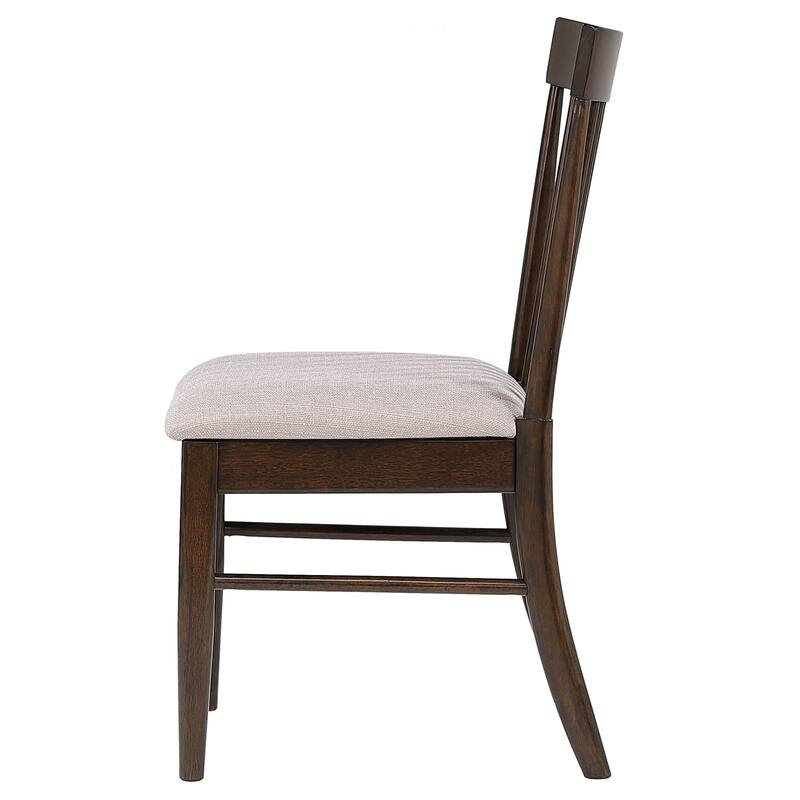 2pc Set Mid-Century Dining Side Chairs Foam Padded Seat Classic Spindle Backwood Kitchen