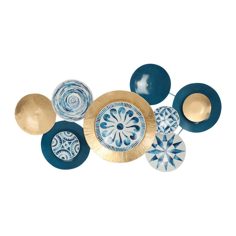 Lorelai Modern Abstract Plate Metal Wall Art - 24"H x 45"W x 2.25"D