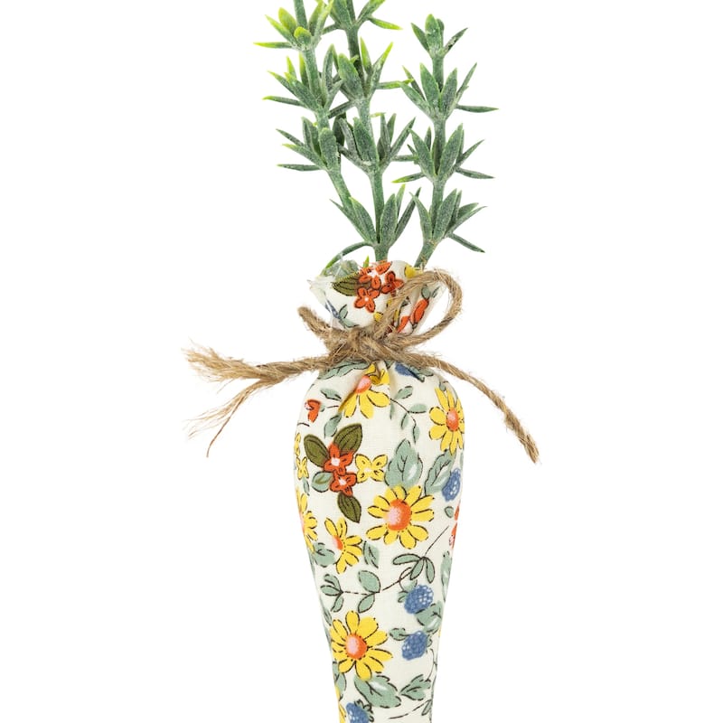 Fabric Carrot Easter Decorations - 9" - Orange and Yellow - Set of 3