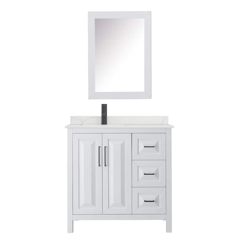 Wyndham Collection WCV252536S-QTZ-UNSMED Daria 36" Free Standing