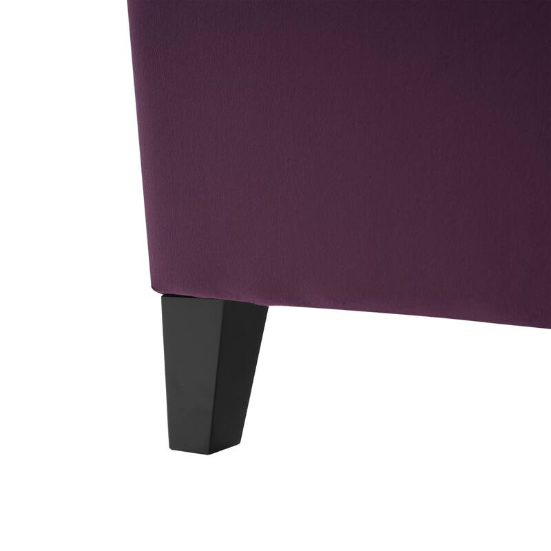 Velvet Storage Ottoman with Button-Tufted Diamond Stitch, 51"