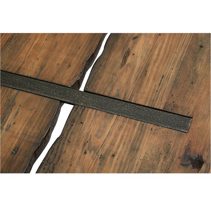 Magnussen Home Dartmouth Sawmill and Galvanized Steel Rectangular Cocktail Table - 48''W x 28''D x 18''H