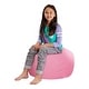 preview thumbnail 65 of 192, Kids' Stuffed Animal Storage Bean Bag Chair Cover or Toy Organizer 27 Inches Medium - Solid Pink