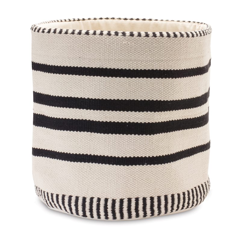 Striped Woven Cotton Basket (Set of 2)