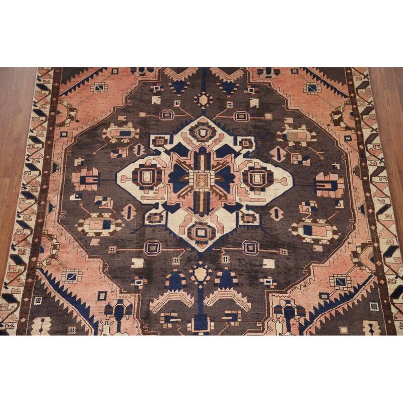Hand Knotted Oriental 100% Wool Carpet Traditional Tribal Coral Bakhtiari Area Rug - 10' 6'' X 6' 6''
