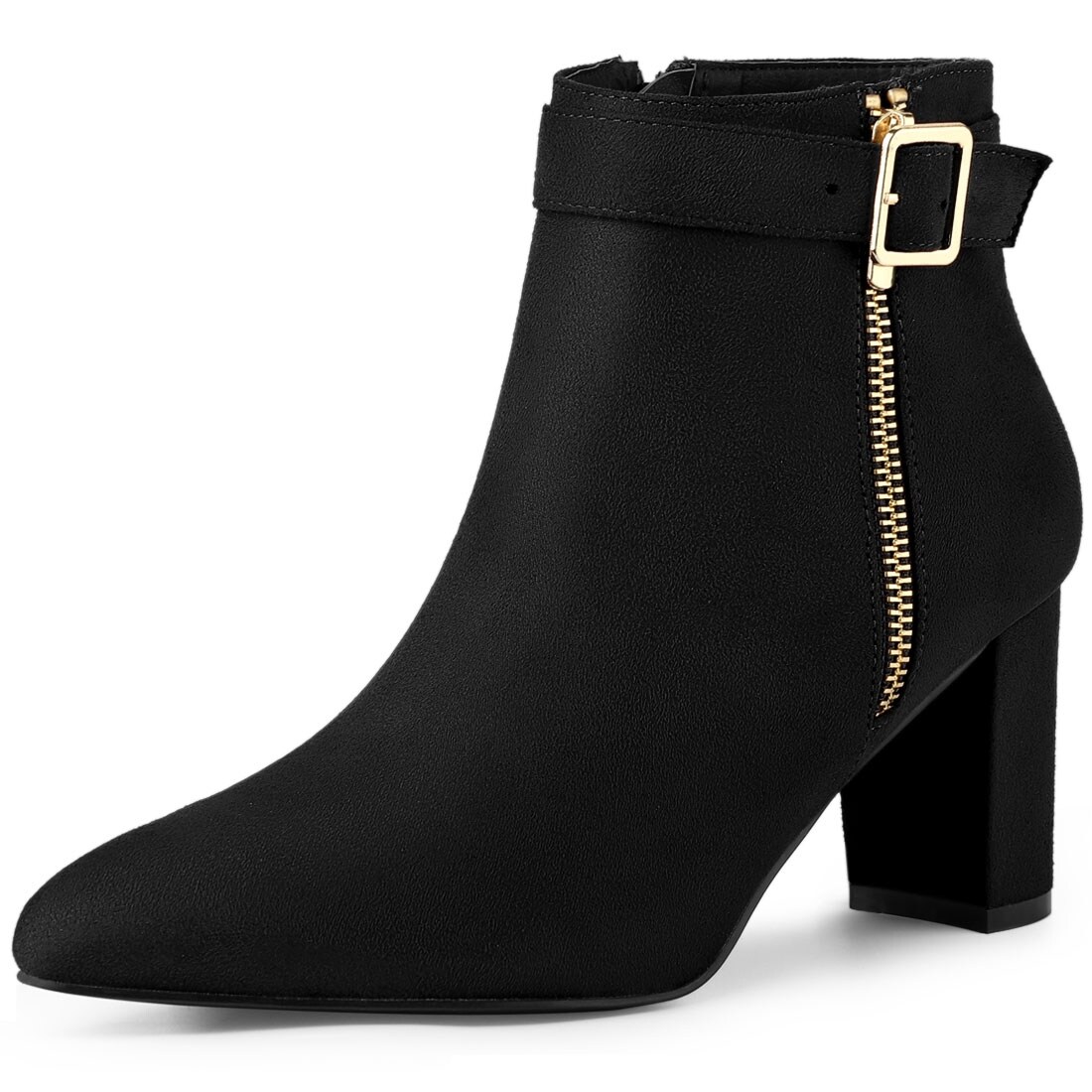 ankle booties block heel