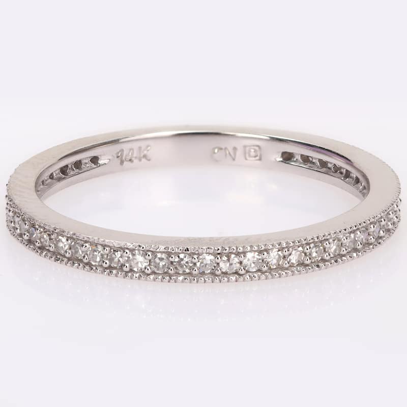 Miadora 1/4ct TDW Diamond Stackable Full-Eternity Band in 14k White Gold