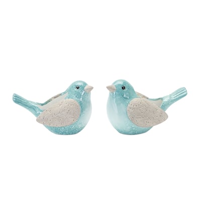 Bird Figurine Garden Planters - 7.75" - Set of 2