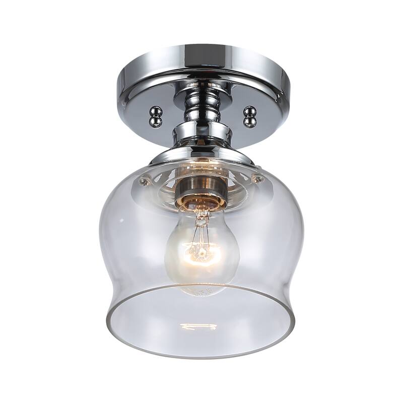 Wry Lighting Daphne 1-light Semi-Flush Mount in Chrome - 1-Light Semi-flush