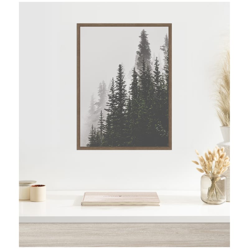 Kate and Laurel Sylvie Framed Canvas Tree Top Mountains by Alicia Abla
