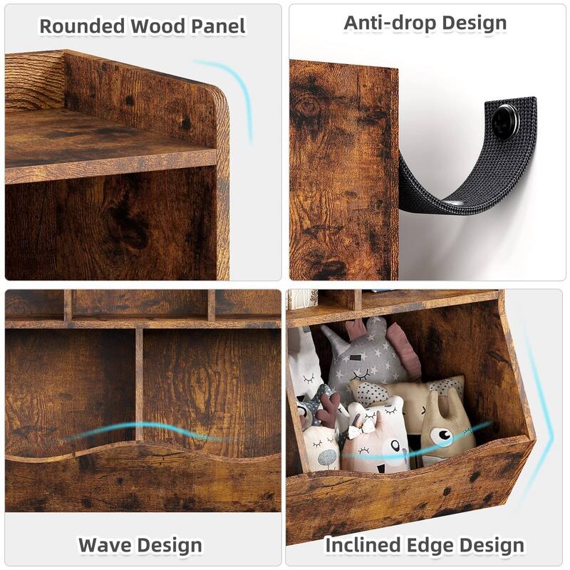 Toy Bookshelf and Bookcase, Multi Shelf with Cubby Organizer Cabinet for Storage Books and Toys