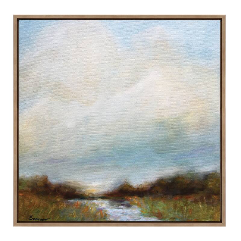 Kate and Laurel Sylvie Tranquility Framed Canvas by Mary Sparrow