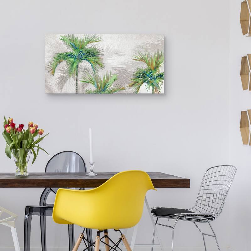 Palm Shadows Canvas Art Print