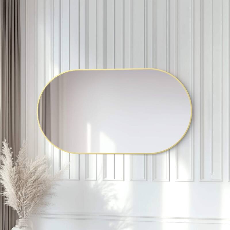 24 x 44 Inch Shatterproof Wall Mount Metal Frame Mirror