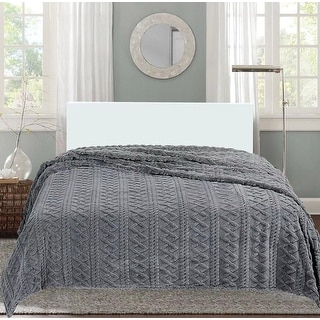 Sherpa Dark Grey Embossed Throw Plush Cozy Super Soft Bed Blanket