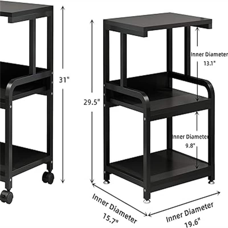 Printer Stand for Home Office Organization - 15.7"D x 19.6"W x 29.5"H