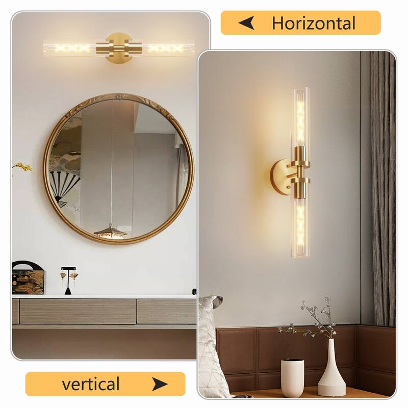 Modern Gold Bathroom Sconces Set of 2