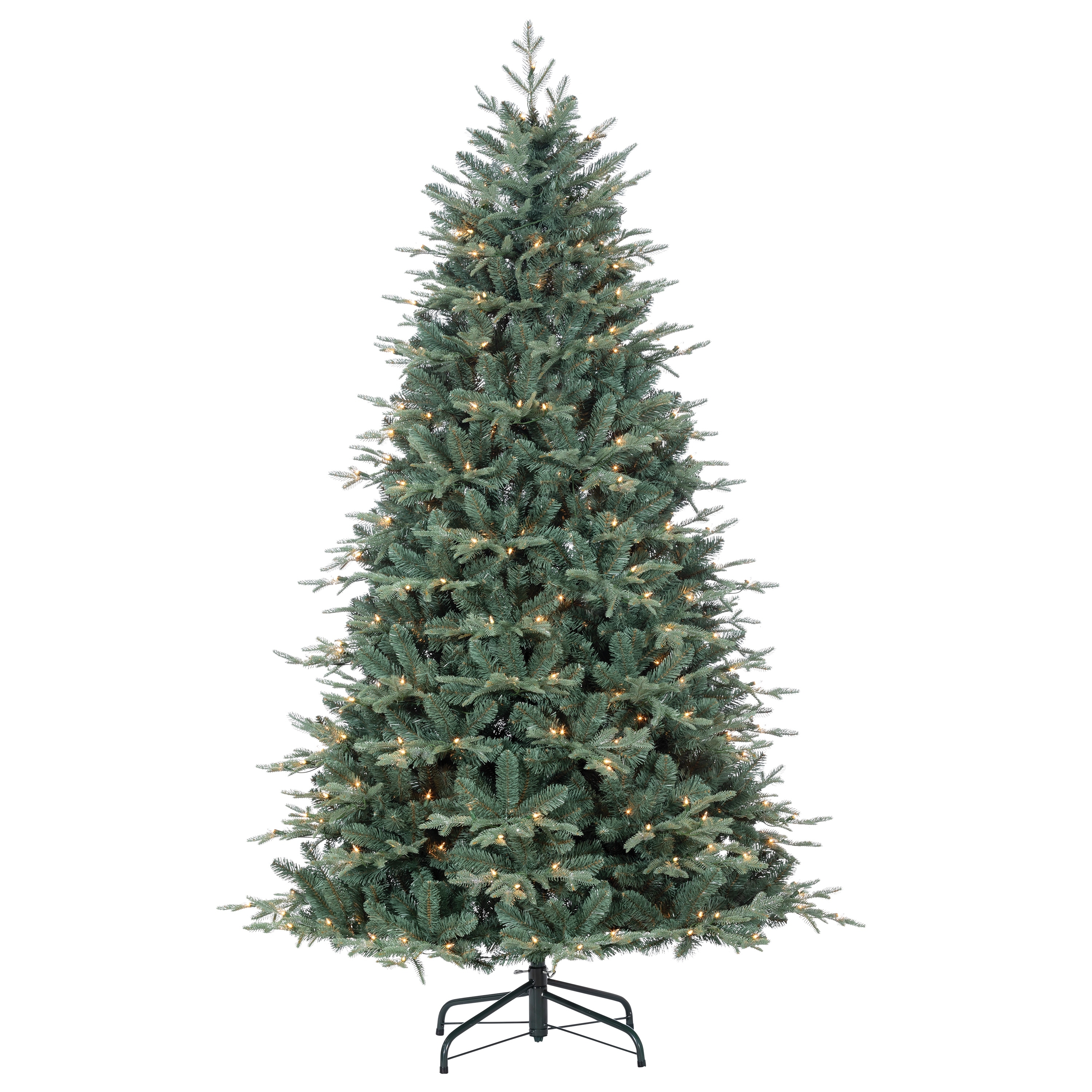 6.5 Foot Natural Cut Blue Spruce with 300 Warm White LED lights