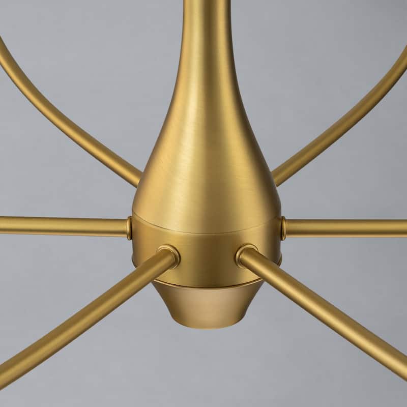 Mid-century Modern 6-Light Gold Candelabra Chandelier for Living/ Dining Room