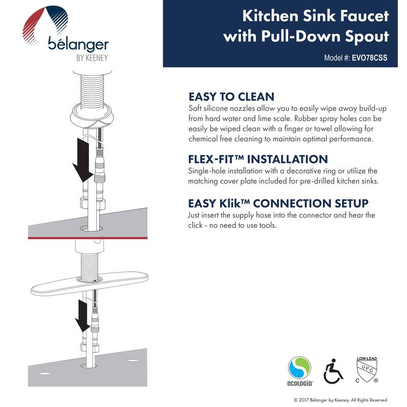 Belanger EVO78 Single Handle Pull-Down Kitchen Faucet