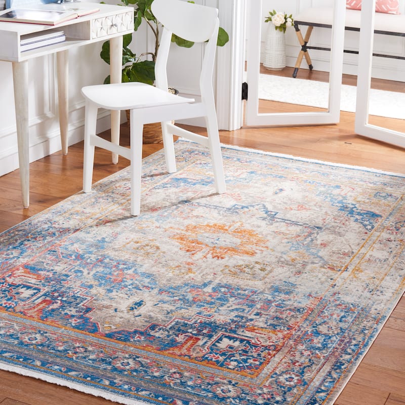 SAFAVIEH Vintage Persian Lianne Oriental Distressed Rug - 3' x 5' - Blue/Multi