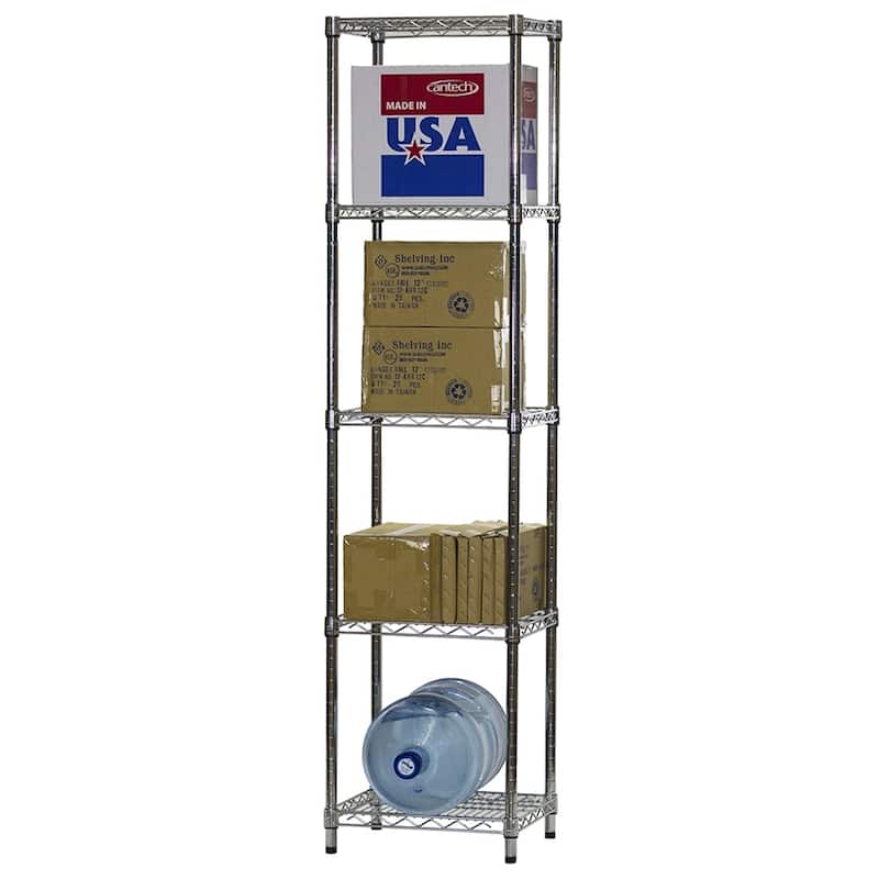 Shelving.com Chrome Wire Shelving with 5 Shelves - 14"d x 18"w