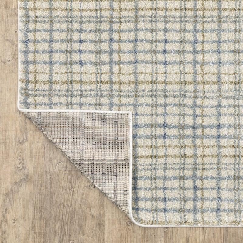 ROW Gemma Distressed Plaid Area Rug