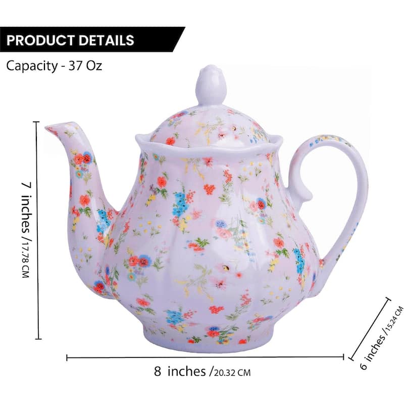 European Style Ceramic Teapot Coffee Pot Water Pot Porcelain Vintage Gift Tea Pot