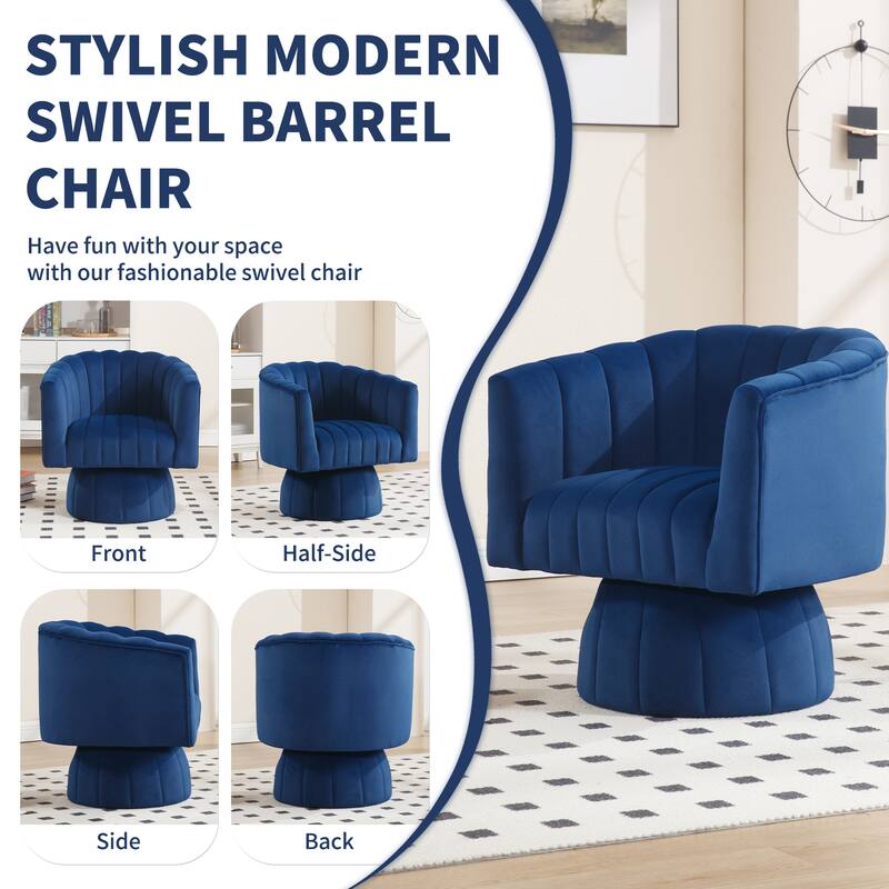 HOMYKA Swivel Accent Barrel Chair Cute Comfy Arm Chair