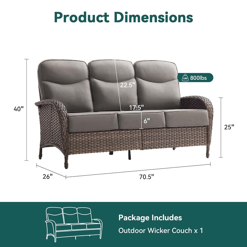Pocassy Outdoor Sofa Swivel Chair and Ottman with Coffee Table