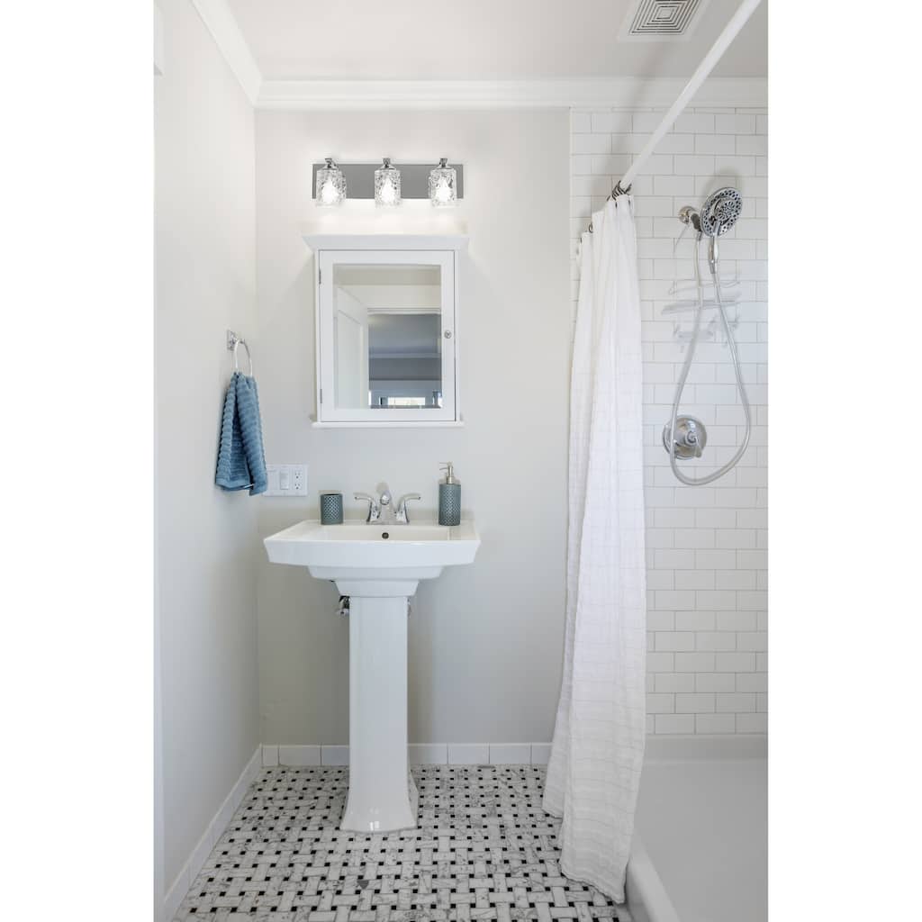 AFX Annabel 3-Light Polished Chrome Vanity with Clear Glass