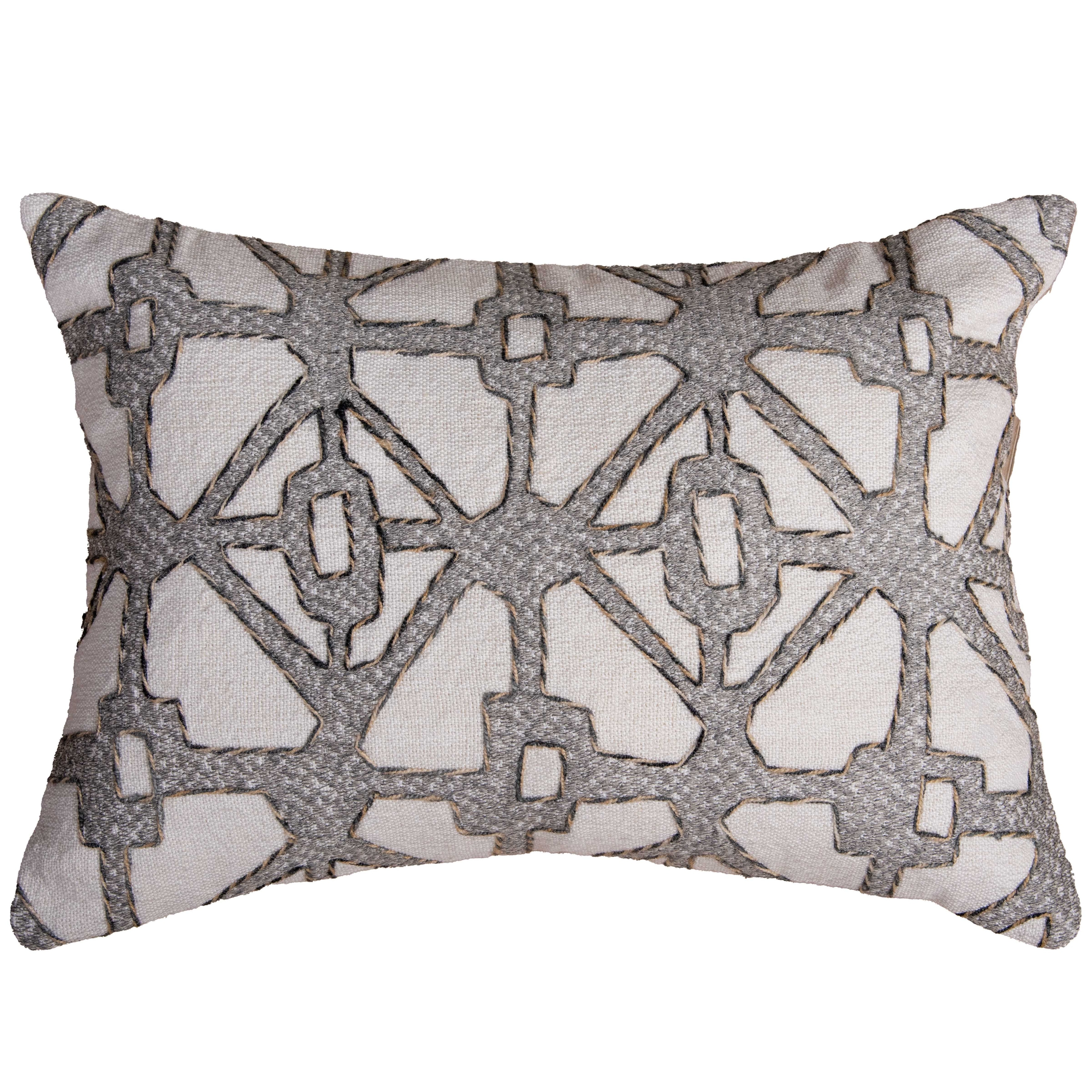 Rizzy Collection Natural Geometric Modern Throw Pillow